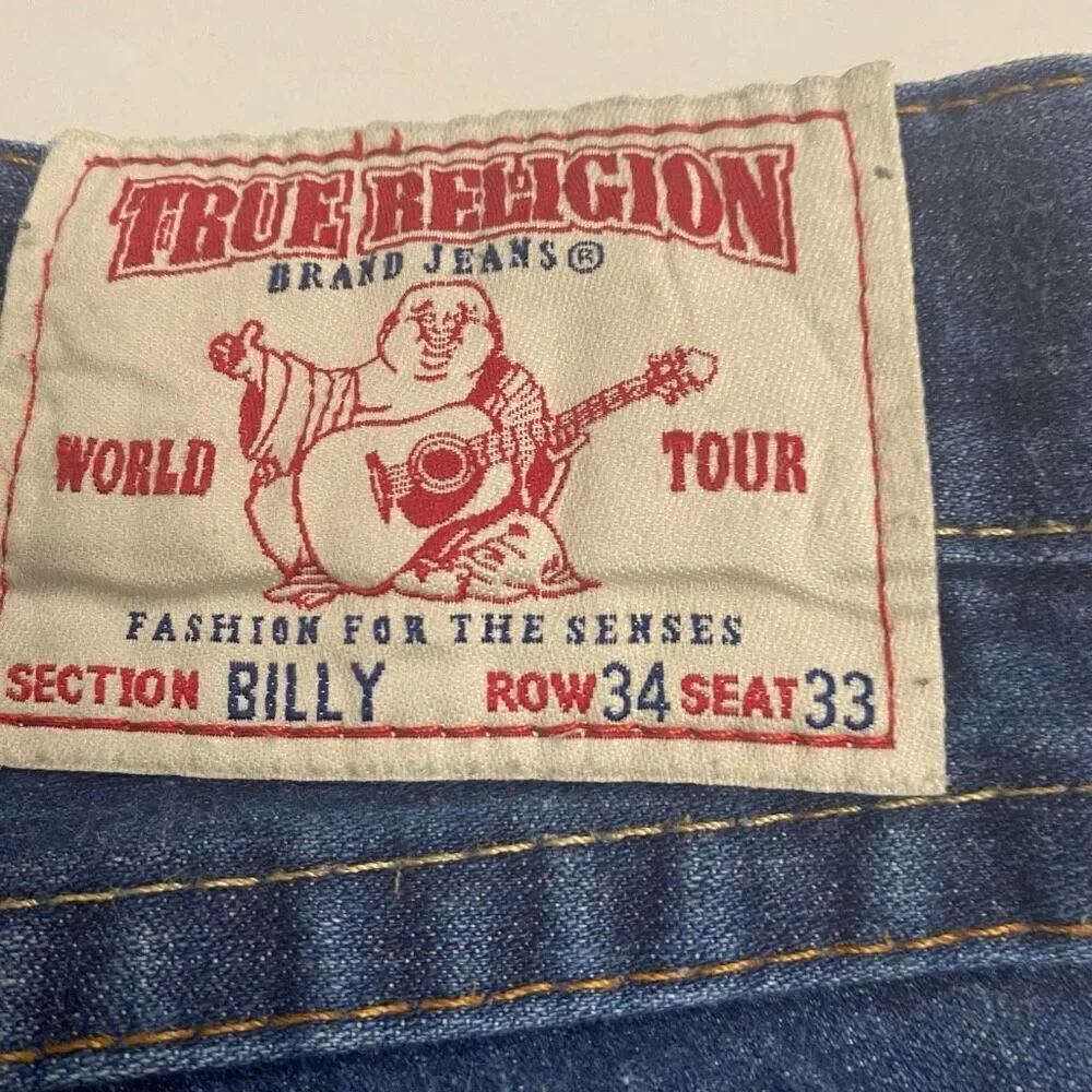 TRUE RELIGION Men’s Billy Jeans‎ Size 34/33 Hem Has been Altered SEE DESCRIPTION